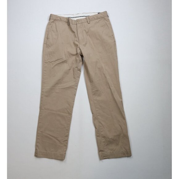 Vtg Ralph Lauren Mens 36x32 Faded Stretch Wide Leg Chino Pants Trousers Beige